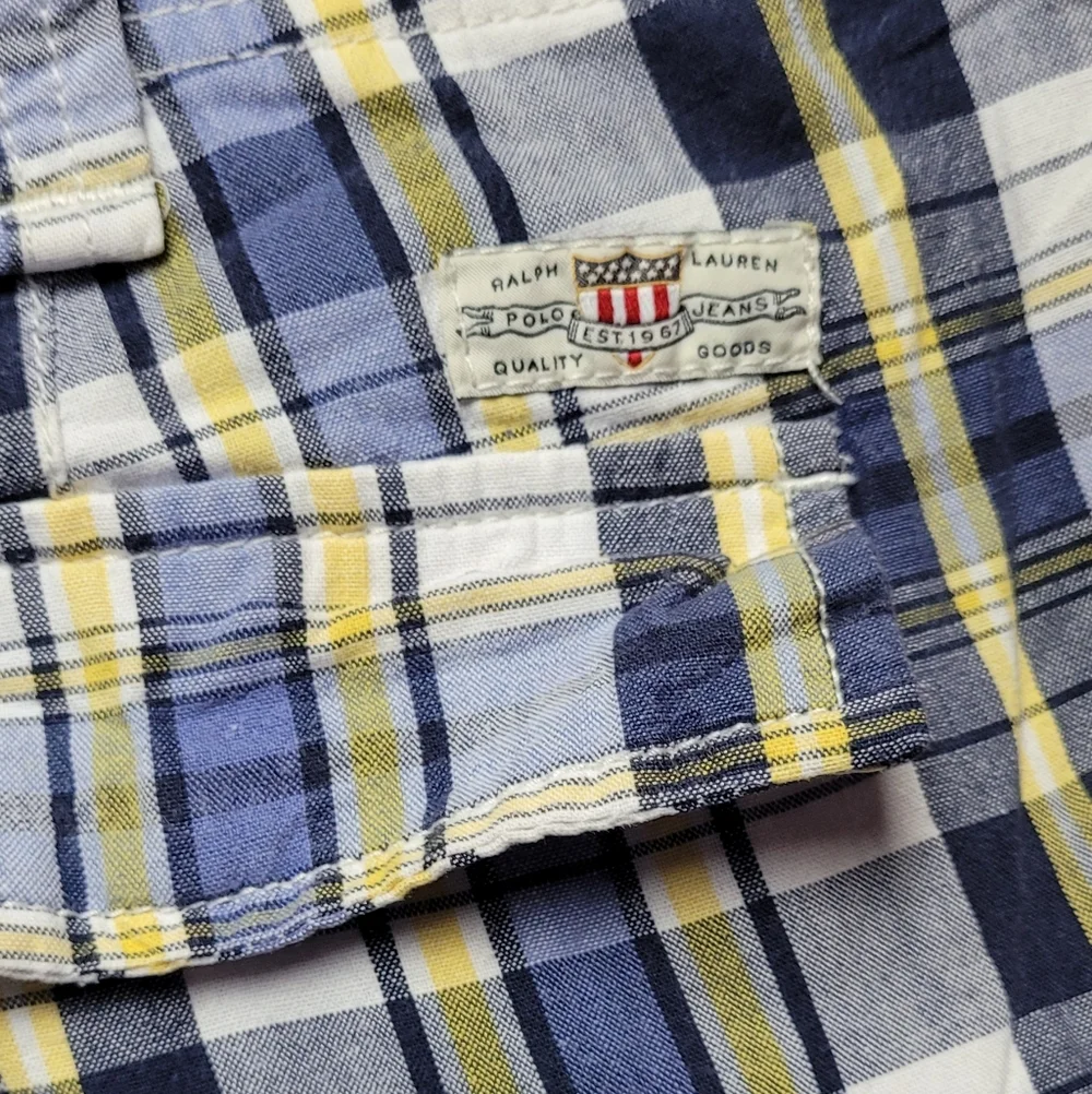 Vintage Polo By Ralph Lauren Men's Plaid Cargo Shorts Size 40